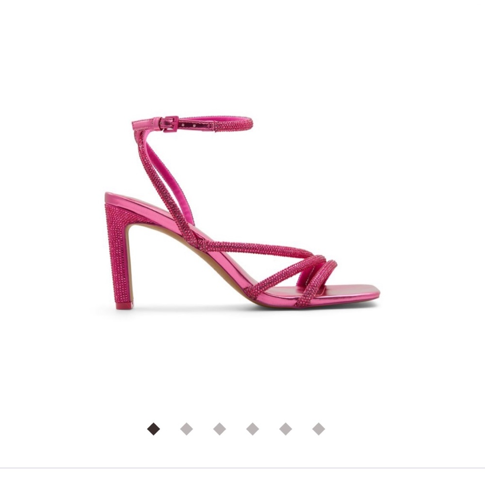 PINK RHINESTONES STRAPPY HEELS - Picture 5 of 9
